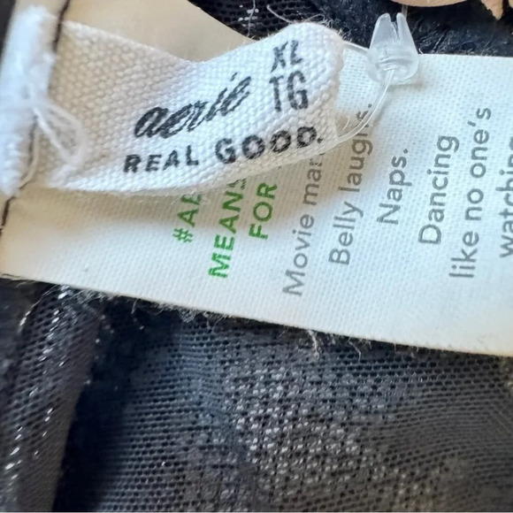 Aerie Softest Lace Lined Bralette Bra Black Stappy Comfy Sz XL - Picture 5 of 10